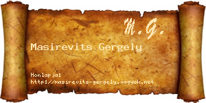 Masirevits Gergely névjegykártya